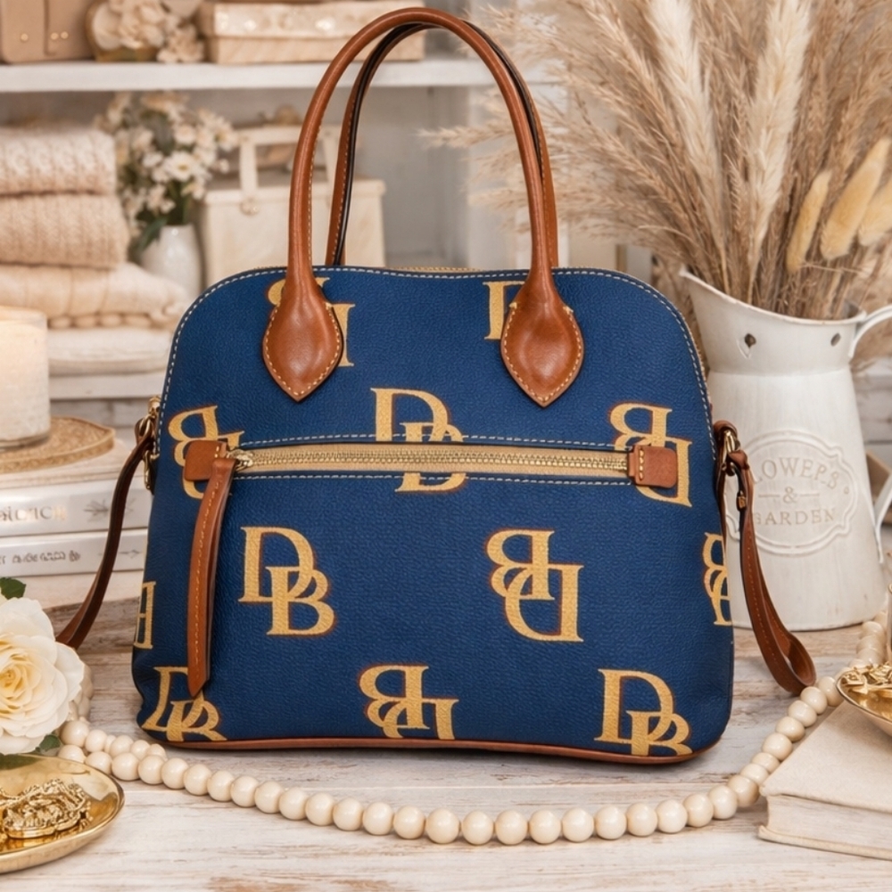 Dooney & Bourke‎ Blue and Tan Satchel